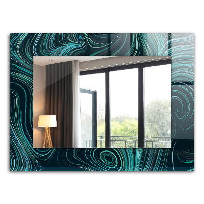 Miroir rectangulaire avec décoration Motifs de lignes abstraits