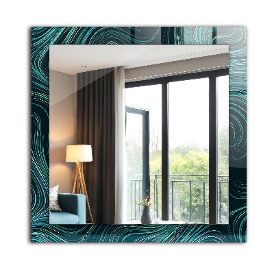 Miroir rectangulaire avec décoration Motifs de lignes abstraits
