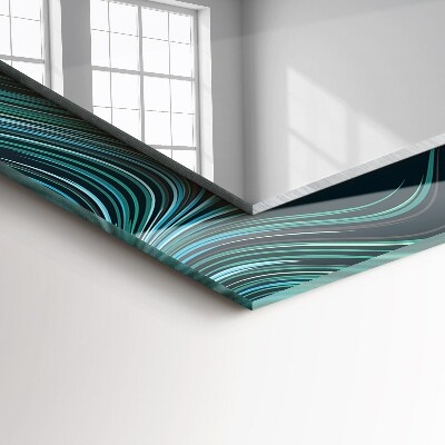 Miroir rectangulaire avec décoration Motifs de lignes abstraits
