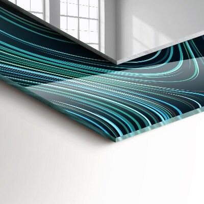 Miroir rectangulaire avec décoration Motifs de lignes abstraits
