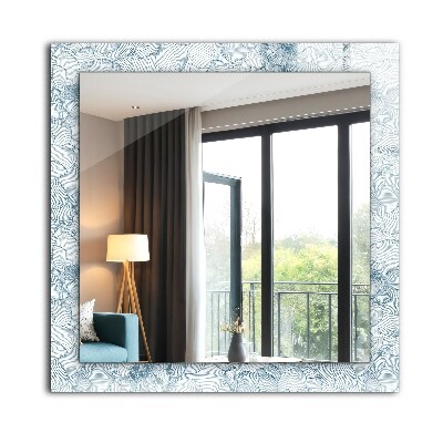 Miroir rectangulaire imprimé Motif de fleurs bleu