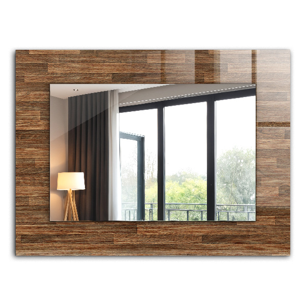 Miroir rectangulaire avec décoration Panneaux en bois