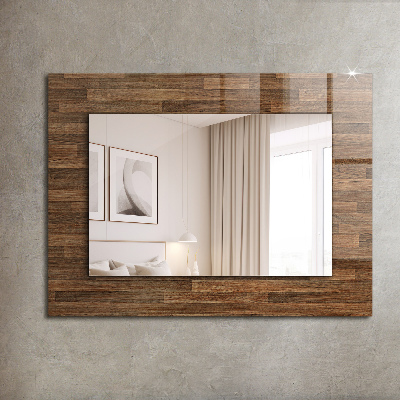 Miroir rectangulaire avec décoration Panneaux en bois