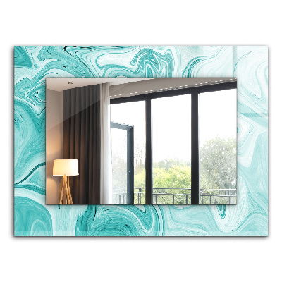 Miroir rectangulaire avec décoration Motif de marbre abstrait