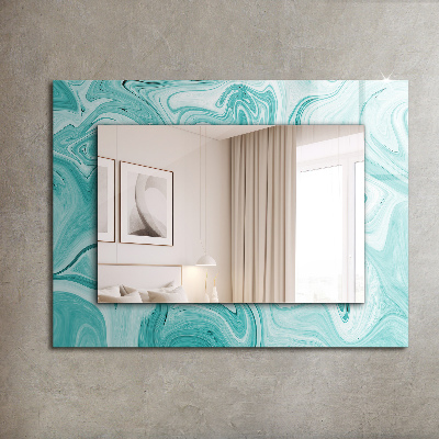 Miroir rectangulaire avec décoration Motif de marbre abstrait