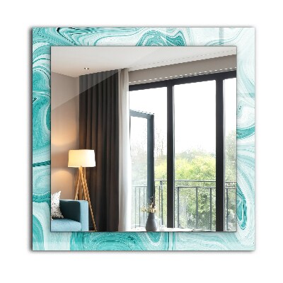 Miroir rectangulaire avec décoration Motif de marbre abstrait