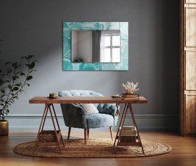 Miroir rectangulaire avec décoration Motif de marbre abstrait