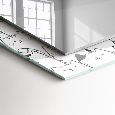 Miroir rectangulaire imprimé Chats heureux