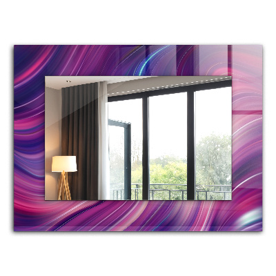 Miroir rectangulaire imprimé Vagues colorées abstraites