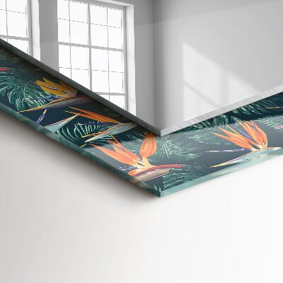 Miroir rectangulaire avec décoration Fleurs et feuilles