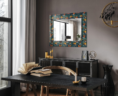 Miroir rectangulaire avec décoration Fleurs et feuilles