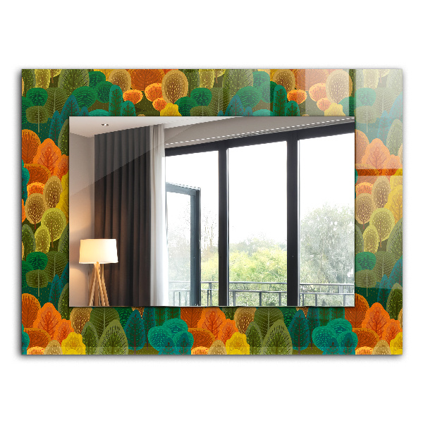 Miroir rectangulaire imprimé Arbres d'automne