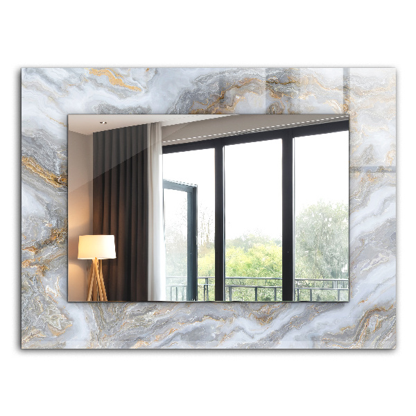 Miroir rectangulaire avec décoration Texture de motif de marbre