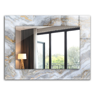 Miroir rectangulaire avec décoration Texture de motif de marbre