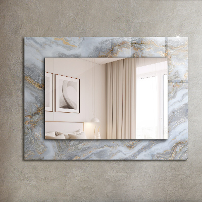 Miroir rectangulaire avec décoration Texture de motif de marbre