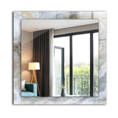 Miroir rectangulaire avec décoration Texture de motif de marbre