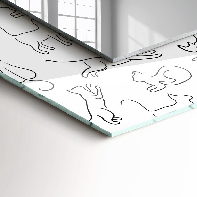 Miroir rectangulaire avec décoration Contours de chat