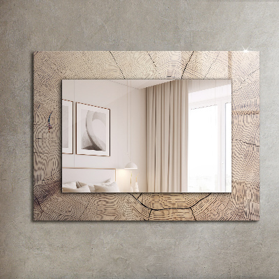 Miroir rectangulaire imprimé Coupe transversale d'un tronc d'arbre