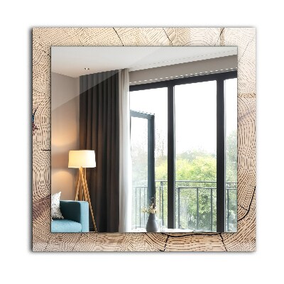 Miroir rectangulaire imprimé Coupe transversale d'un tronc d'arbre