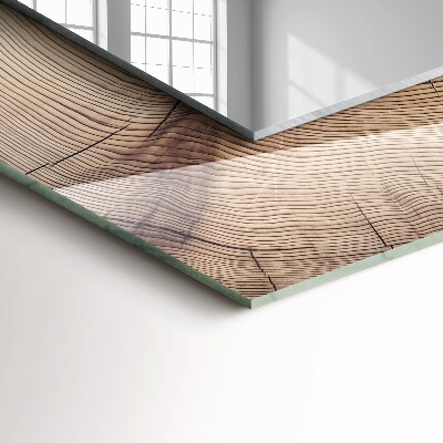 Miroir rectangulaire imprimé Coupe transversale d'un tronc d'arbre