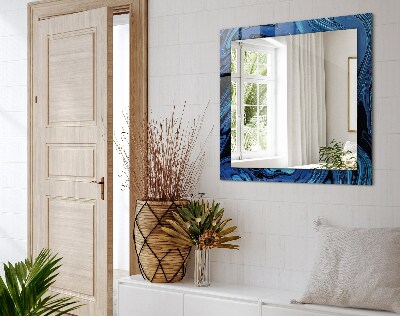 Miroir rectangulaire avec décoration Motif bleu abstrait