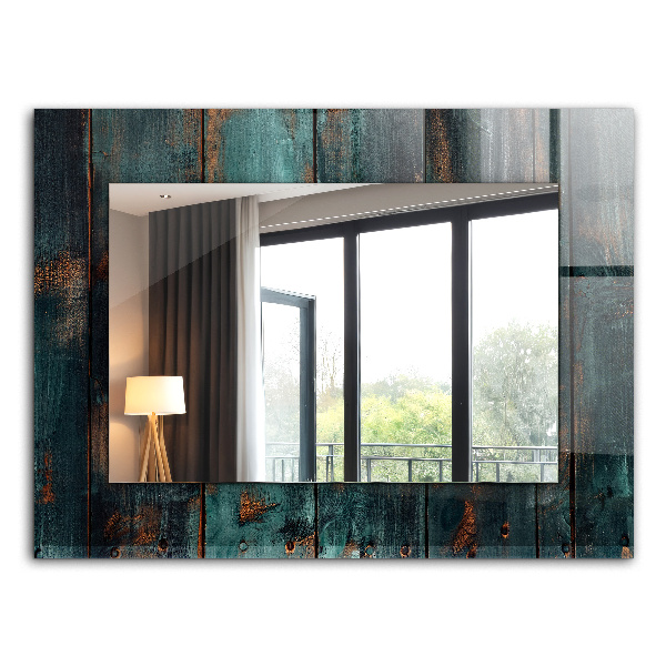 Miroir rectangulaire imprimé Planches de bois vertes