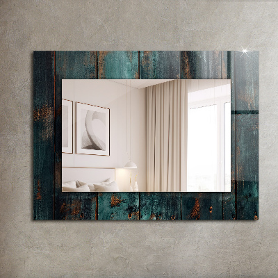 Miroir rectangulaire imprimé Planches de bois vertes