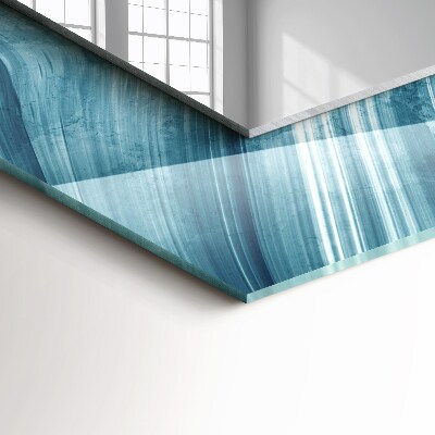 Miroir rectangulaire imprimé Lignes bleues abstraites