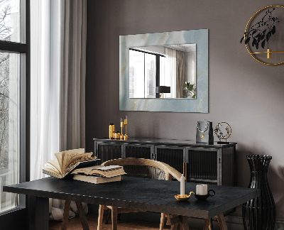 Miroir rectangulaire avec décoration Marbre onyx bleu