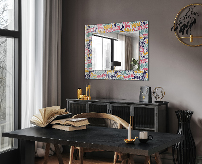 Miroir rectangulaire avec décoration Inscriptions de motivation colorées