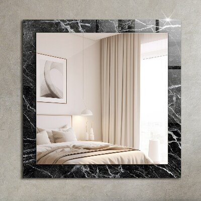 Miroir rectangulaire imprimé Marbre noir
