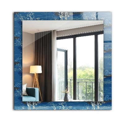 Miroir rectangulaire avec décoration Paysage d'arbres