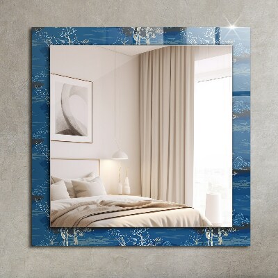 Miroir rectangulaire avec décoration Paysage d'arbres