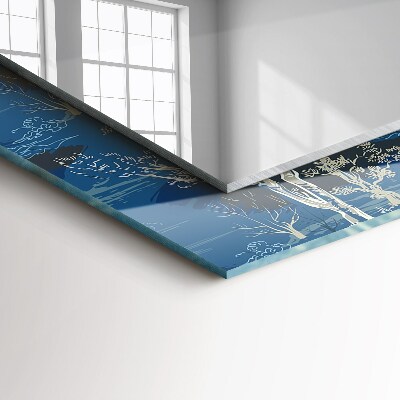 Miroir rectangulaire avec décoration Paysage d'arbres