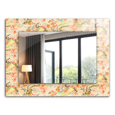 Miroir rectangulaire imprimé Jardin japonais