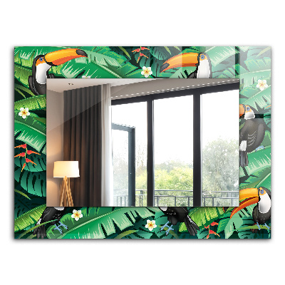 Miroir rectangulaire avec décoration Les toucans quittent la jungle