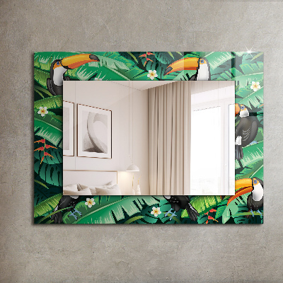 Miroir rectangulaire avec décoration Les toucans quittent la jungle