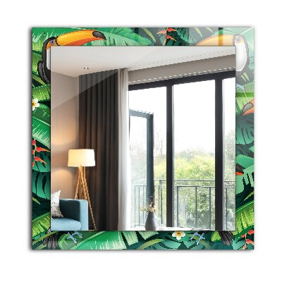 Miroir rectangulaire avec décoration Les toucans quittent la jungle