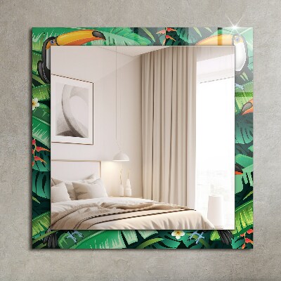 Miroir rectangulaire avec décoration Les toucans quittent la jungle