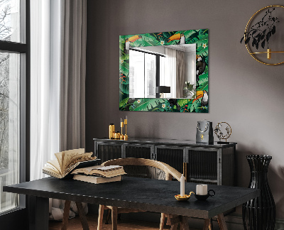 Miroir rectangulaire avec décoration Les toucans quittent la jungle