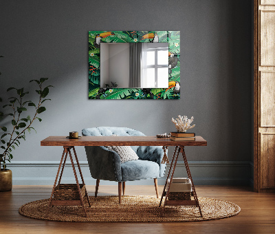 Miroir rectangulaire avec décoration Les toucans quittent la jungle