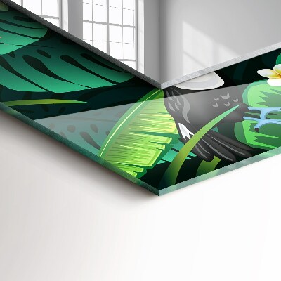 Miroir rectangulaire avec décoration Les toucans quittent la jungle