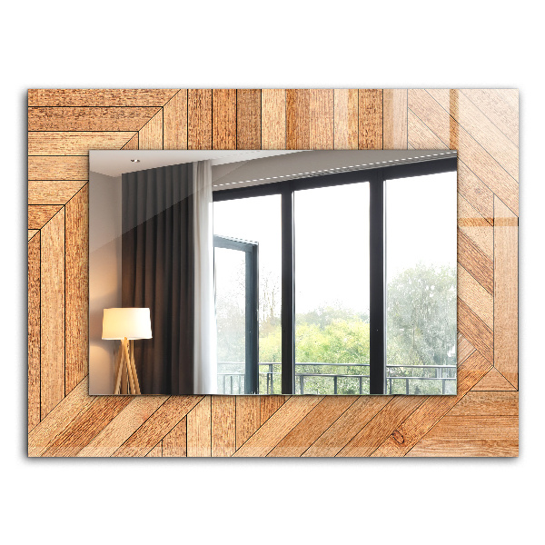 Miroir rectangulaire avec décoration Parquet en bois