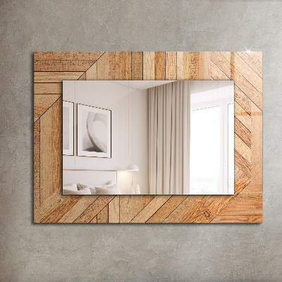 Miroir rectangulaire avec décoration Parquet en bois
