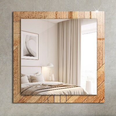 Miroir rectangulaire avec décoration Parquet en bois