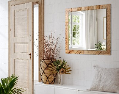 Miroir rectangulaire avec décoration Parquet en bois