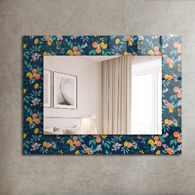 Miroir rectangulaire imprimé Fleurs et fruits