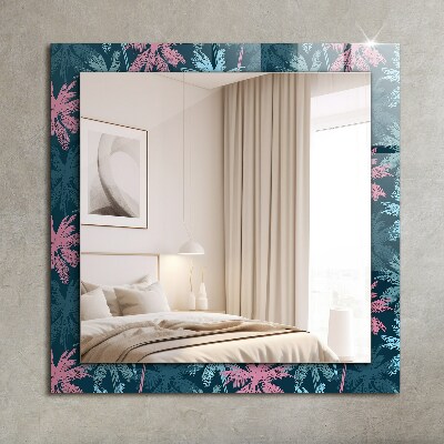 Miroir rectangulaire avec décoration Motif de palmier coloré