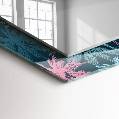 Miroir rectangulaire avec décoration Motif de palmier coloré