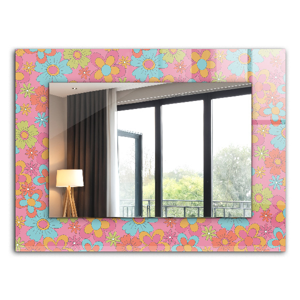 Miroir rectangulaire imprimé Groove floral coloré